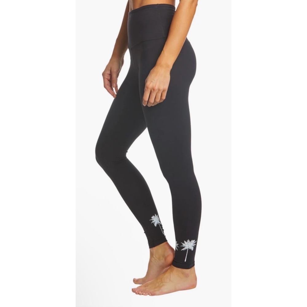 Beyond Yoga Black‎ Palm Tree High Waisted Midi Yoga Leggings, Small